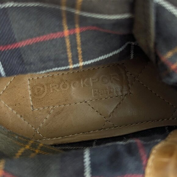 Barbour Mens Boots Size 10 1/2 Rockport Tartan Lined Leather & Canvas main image 8